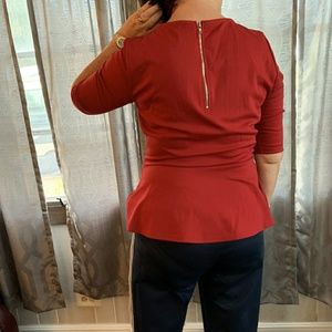 Red Peplum Blouse